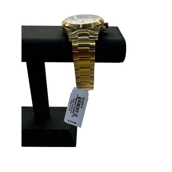 Michael Kors Men's Chronograph Layton Gold Tone Stainless Steel Glam Watch 45mm - Picture 4 of 11